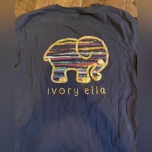 Ivory Ella Long Sleeve, Dark Blue with Design on Back, Women’s Medium